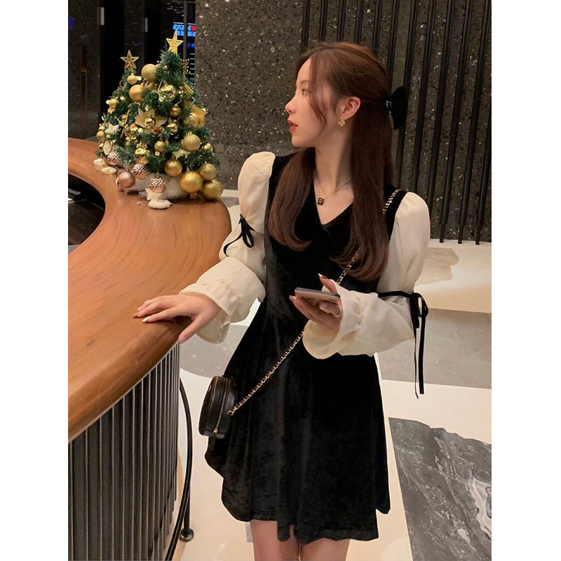 Temperament Retro Palace Style Little Black Dress