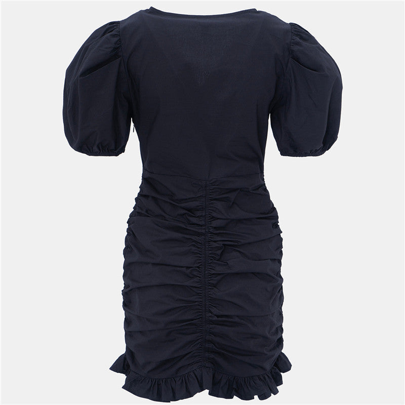 Women's V-neck Mermaid Little Black Dress