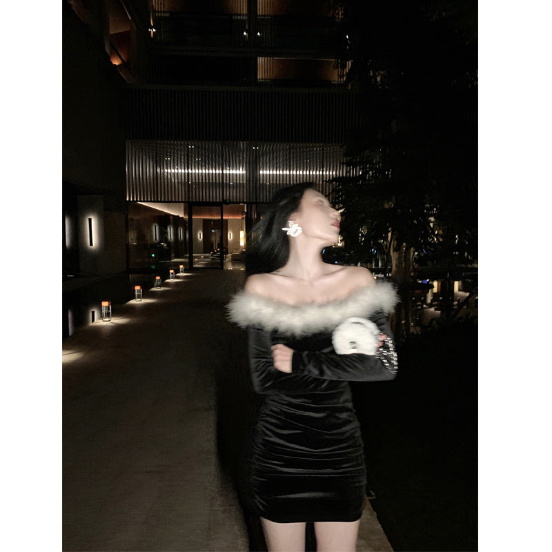 Vintage Velvet Hepburn Little Black Dress