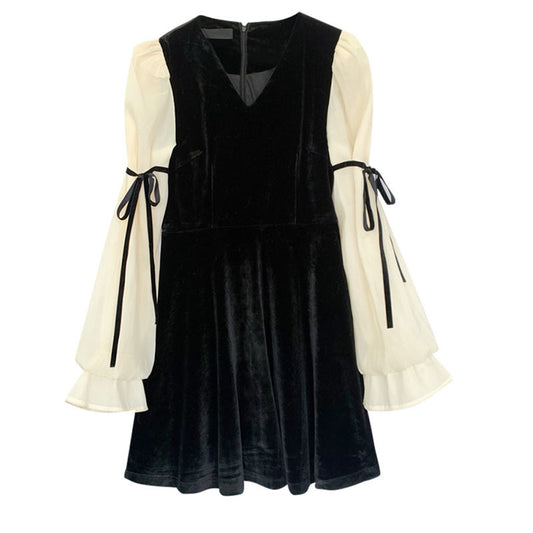 Temperament Retro Palace Style Little Black Dress