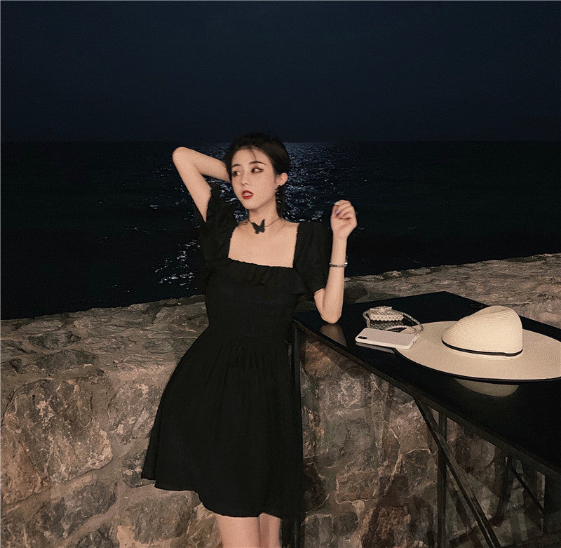 Ruffled Little Black Dress