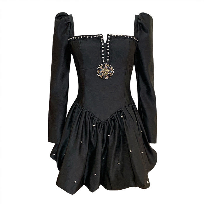 Retro Heavy Industry Little Black Dress Dress Dress Women